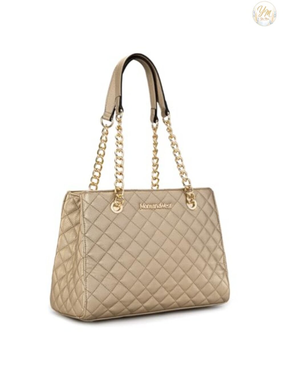 Montana West Quilted Chain Tote Shoulder Bag Satchel Purse
